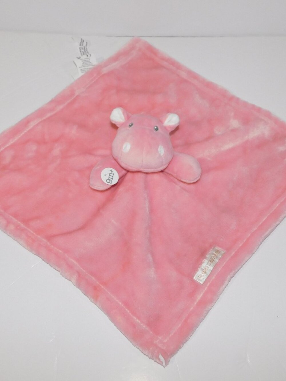 Blankets & Beyond Pink Hippo Plush Security Blanket Baby Lovey Hippopotamus